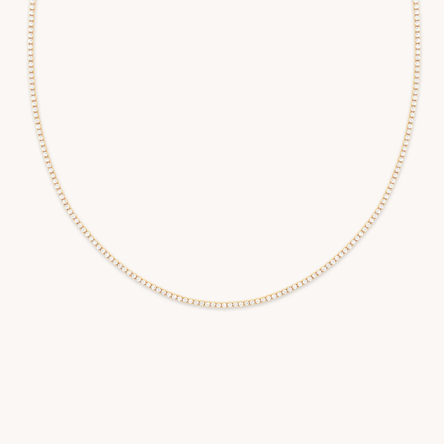 Tennis Chain Necklace in Gold | Astrid & Miyu UK