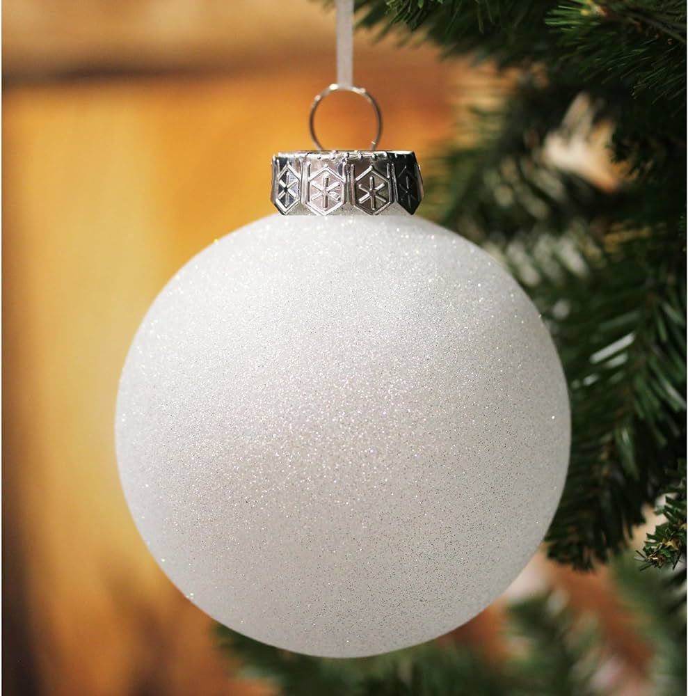 SLEETLY Large White Ornaments for Farmhouse Christmas Tree Holiday Xmas Decorations for Christmas... | Amazon (US)