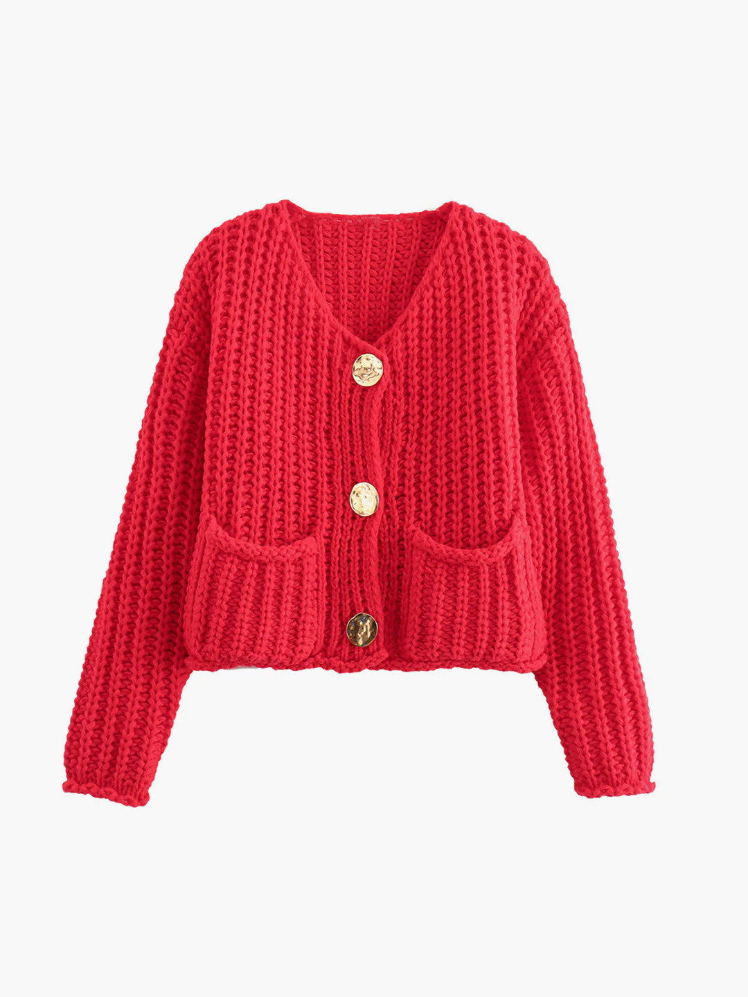 Plain Button Knit Cardigan | Commense