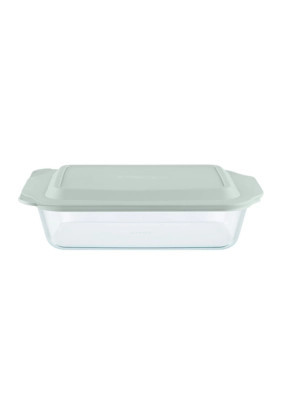 Pyrex Deep Rectangle Glass Baking Dish with Sage Green Lid | Belk