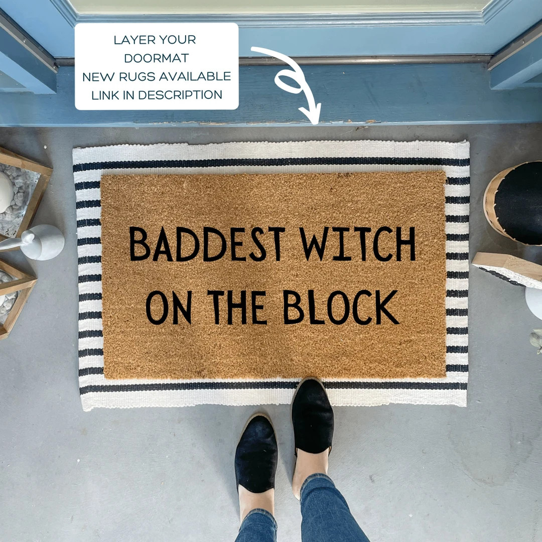 Halloween Doormat Baddest Witch Witch Decor Entryway Rug - Etsy | Etsy (US)