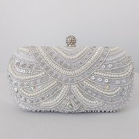 Liberty Silver Crystal Beaded Bridal Clutch | Wedding Clutch| Bag| Pearl | Etsy (US)