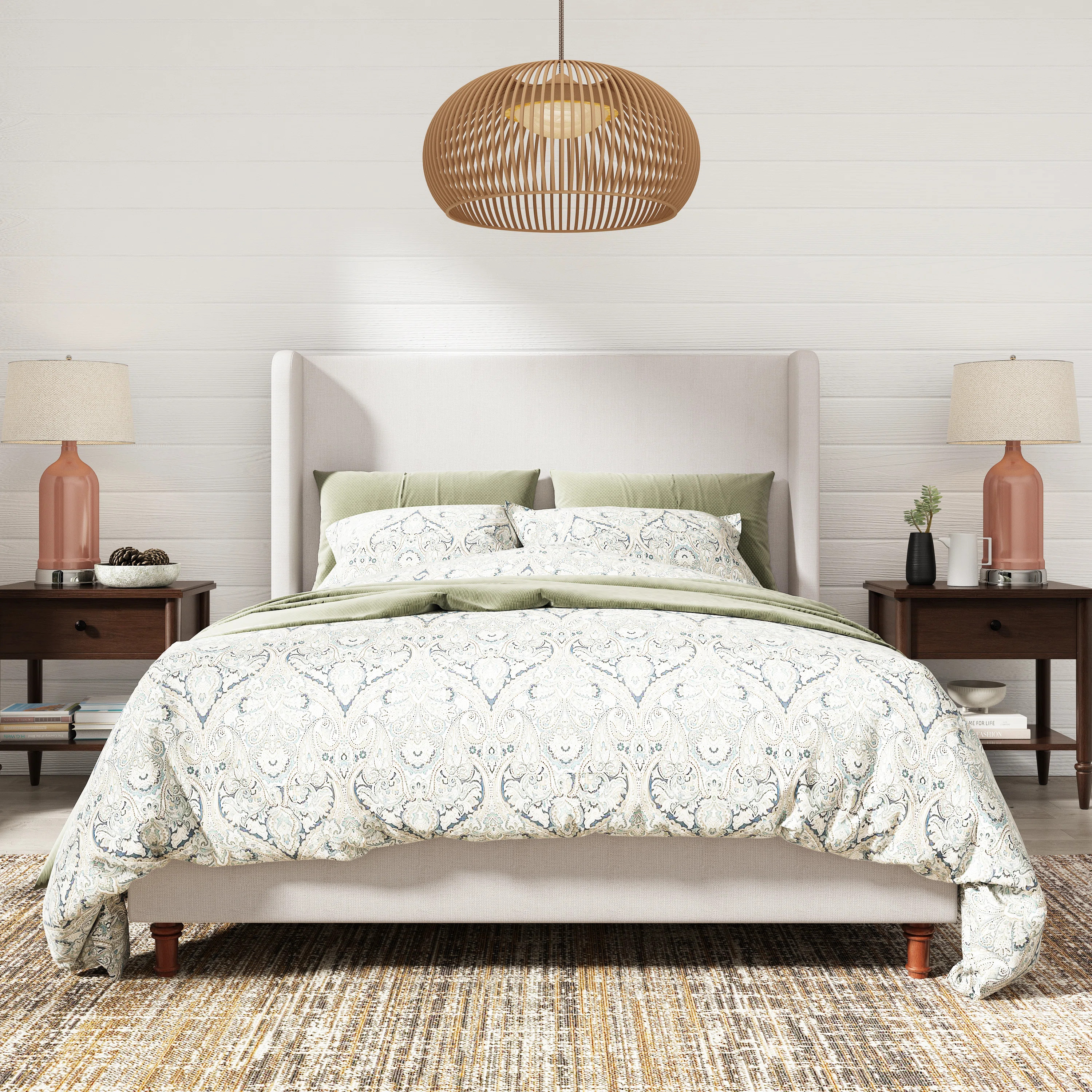 Hoppe Modern Upholstered Platform Bed With Wingback Headboard | Wayfair North America