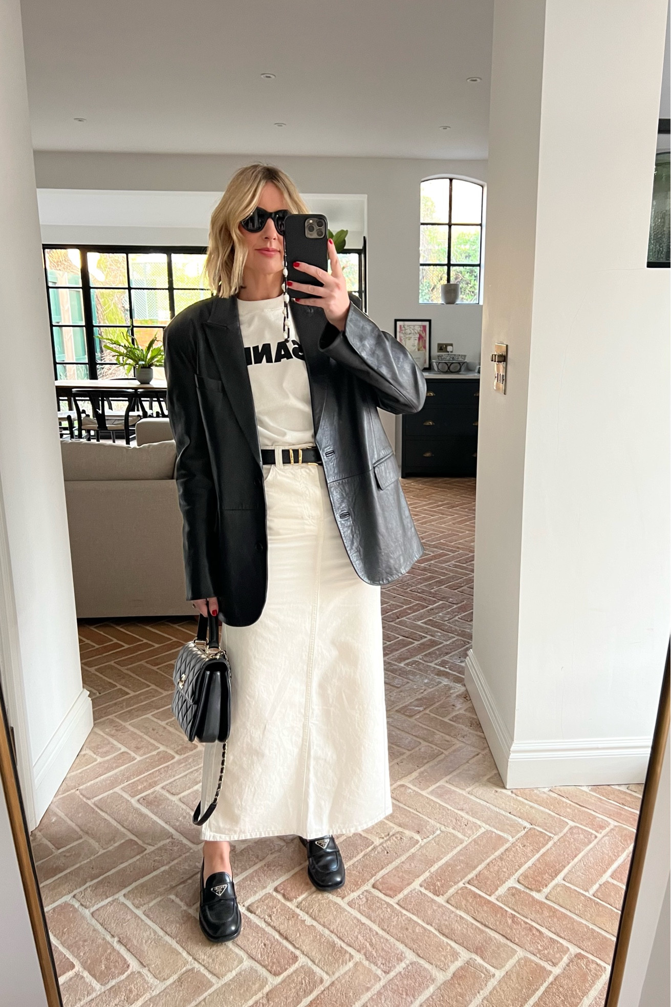 What I Wore | White Denim Skirt / Denim MIDI Skirt / Denim Maxi Skirt | Jil Sander T Shirt | Prada Loafers | Leather Blazer | Stand Studio | White Outfit | Weekday

#LTKstyletip #LTKunder50 #LTKunder100