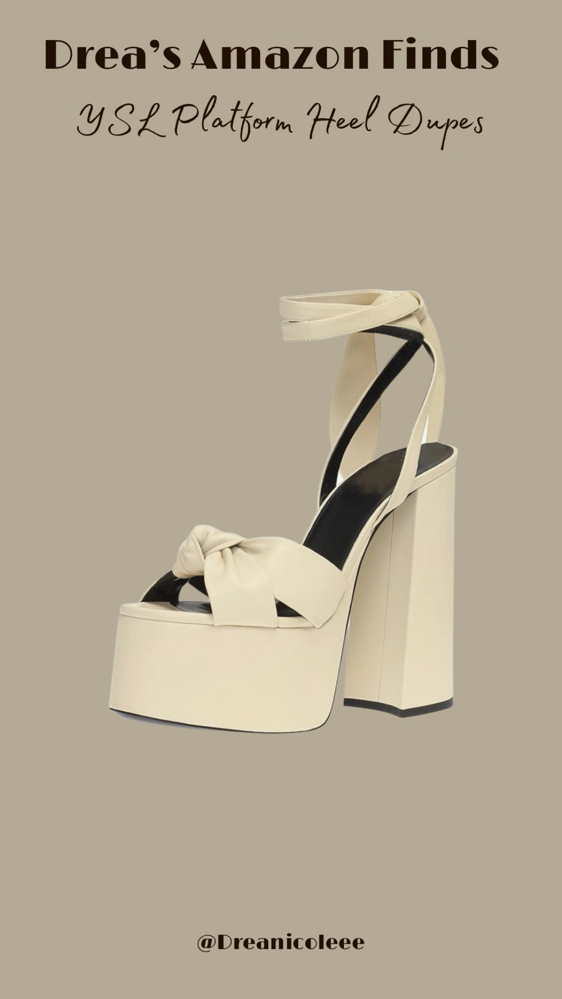 I found these shoes on Amazon and they are so cute! They look just like the YSL tie up platform heels but for a fraction of the price, they were only $53. I got them in the cream color but they also come in other colors as well. I may get them in black suede too

#LTKShoeCrush #LTKFindsUnder100