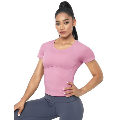 YESFASHION Workout Crop Tops for Women Short Sleeve Workout Shirts for Running Gym Yoga Athletic Exercise | Target