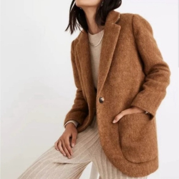 Madewell XXS Brown Boucle Larsen Blazer Coat | Poshmark