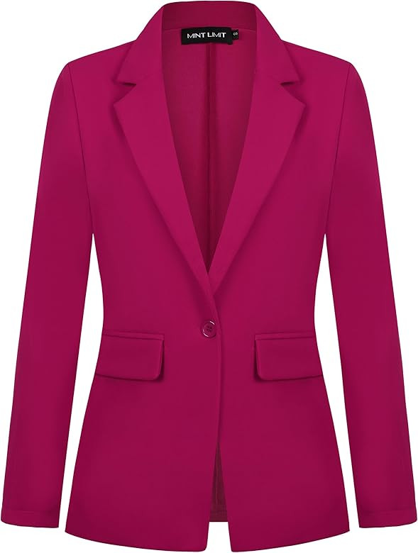 MINTLIMIT Blazers for Women One Button Jacket Suits Notched Lapel Classic Casual Formal Long Slee... | Amazon (US)