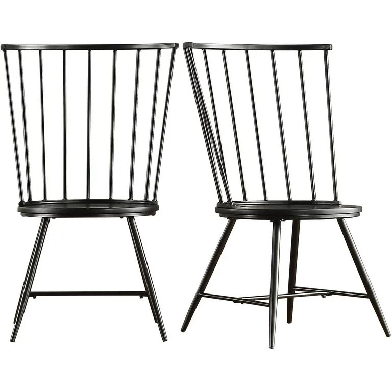 Weston Home Chelsea Dining Chair, Set of 2, Black | Walmart (US)