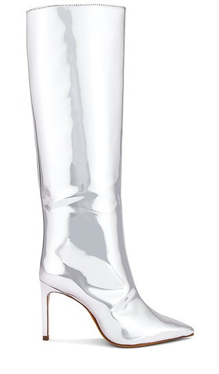 Schutz Mary Up Boot in Metallic Silver. - size 9 (also in 10, 6, 6.5, 7, 7.5, 8, 8.5, 9.5) | Revolve Clothing (Global)