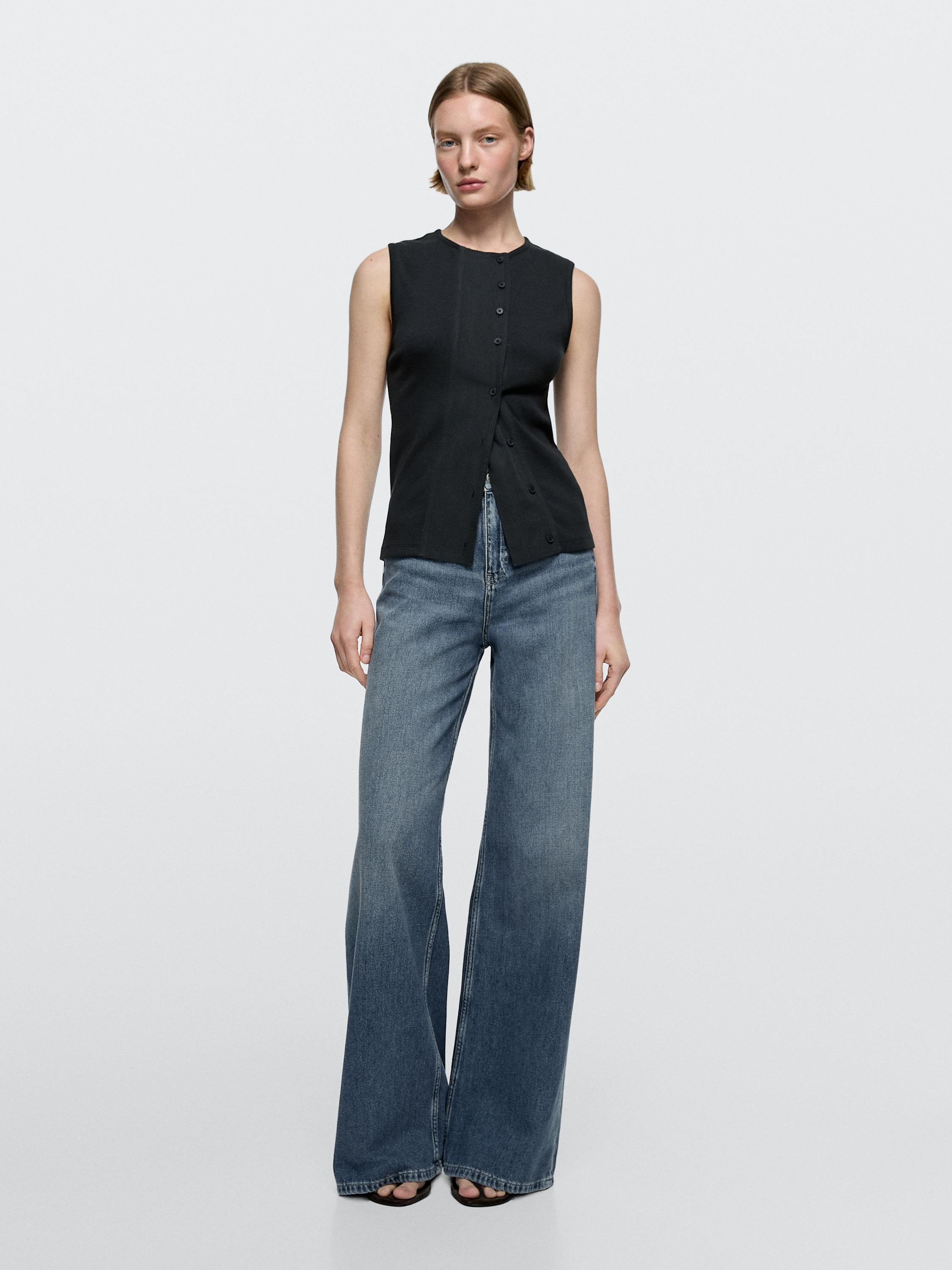 High-waist wide-leg jeans | Massimo Dutti US