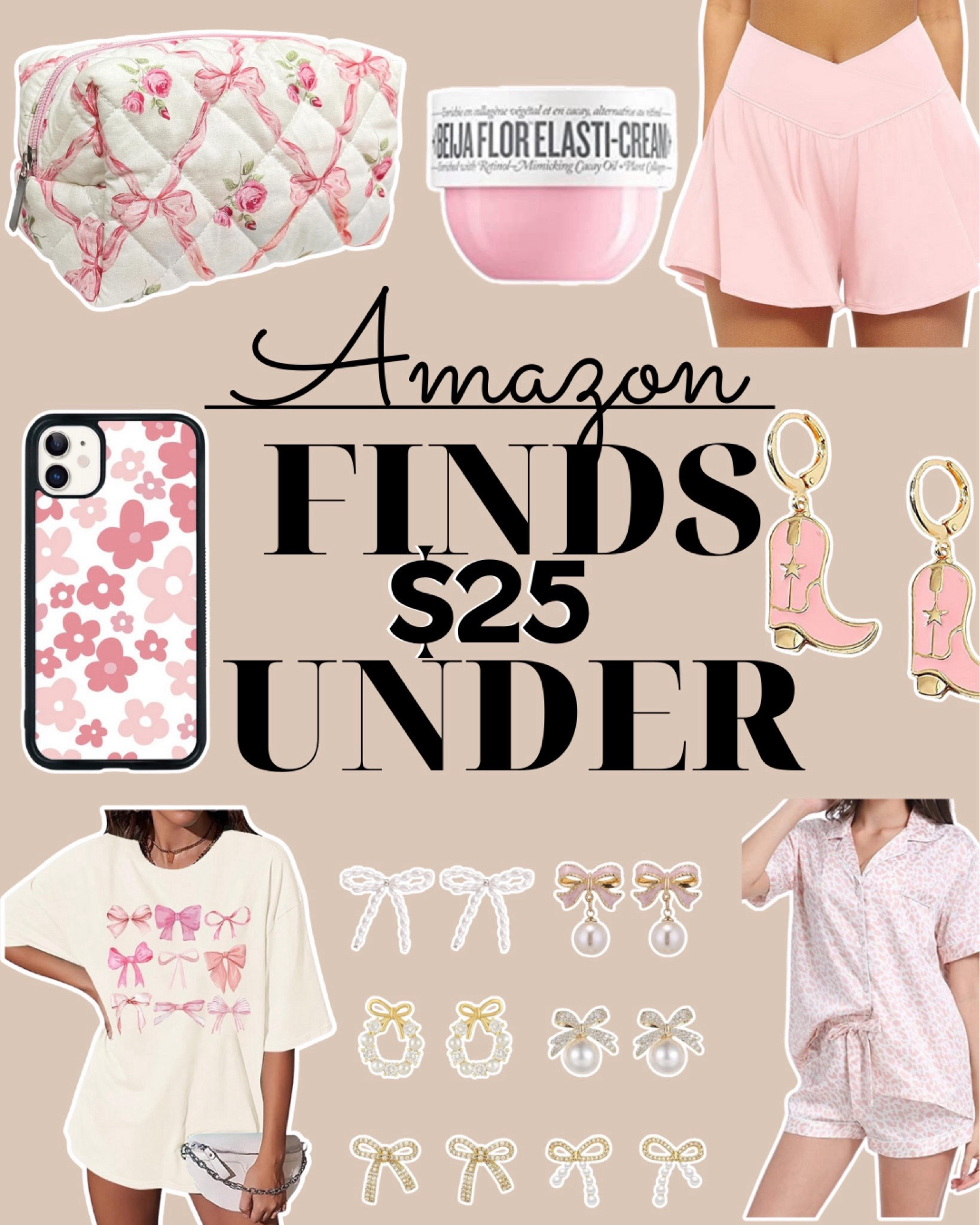 Amazon finds under $25 

Preppy, coquette, bows, pink shirt, pink phone case, amazon mood board, beauty, amazon beauty, teen girl gifts, gifts for her, pajamas, pink pajamas, earrings, jewelry, makeup bag, bachelorette, bridesmaid gifts 

#LTKU #LTKFindsUnder50 #LTKSeasonal