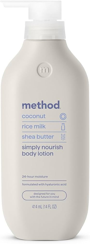 Method Body Lotion, Simply Nourish, Coconut, Rice Milk + Shea Butter notes, 24 Hours of Moisture ... | Amazon (US)