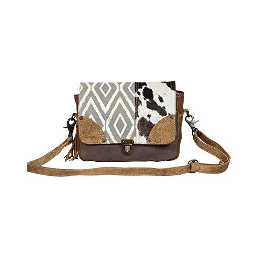 Myra Bag Tracery Design Upcycled Canvas & Cowhide Messenger Bag S-1344 | Amazon (US)