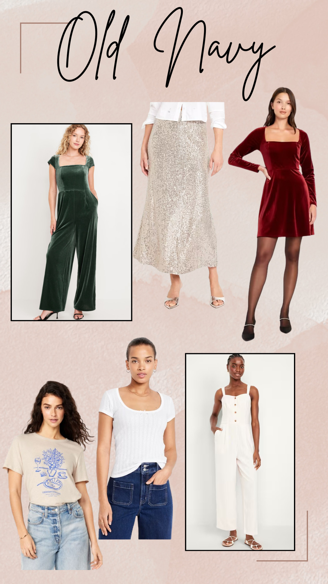 Old Navy finds

ltksalealert / ltkstyletip / ltkshoecrush / ltkfindsunder100 / ltkfindsunder50 / ltkmidsize / ltkplussize / ltkworkwear / old Navy / old Navy finds / jumpsuit / jumpsuits / sequin skirt / sequin maxi skirt / velvet dress / velvet / velvet jumpsuit / graphic t shirt / graphics / graphic tee shirt / graphic tee / white blouse / white blouse / white jumpsuit / winter outfit / winter outfits / holiday outfit / holiday outfits / burgundy dress / green jumpsuit / red dress / sale / old Navy sale / sale alert 

 #LTKGiftGuide #LTKHoliday #LTKSeasonal