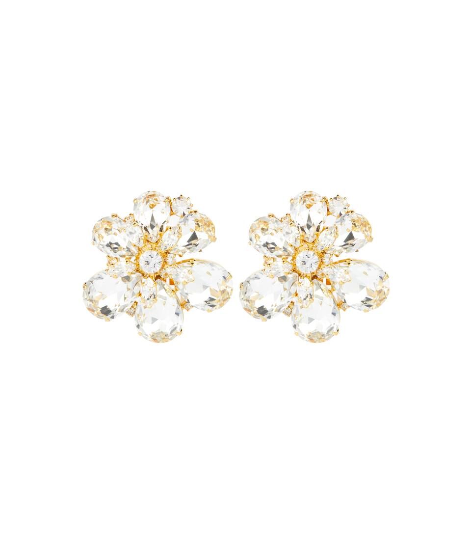Floral crystal-embellished earrings | Mytheresa (UK)