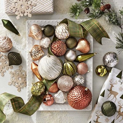 Member's Mark Shatterproof Ornament Collection, 76 Count - Greens & Metallics | Sam's Club