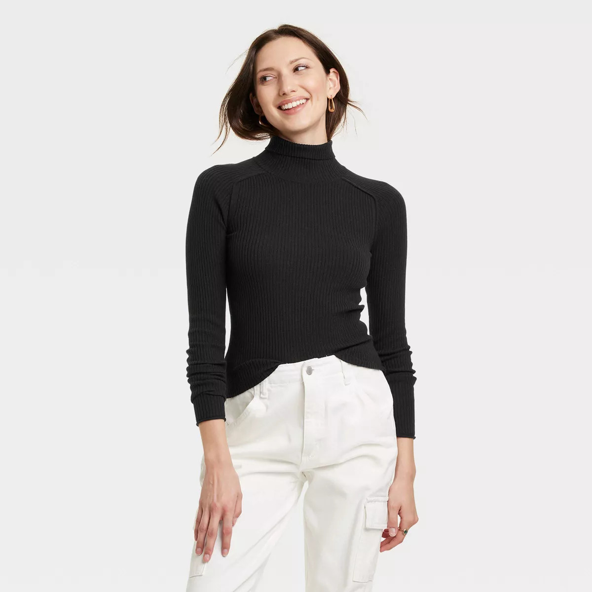 Women's Shrunken Rib Turtleneck Pullover Sweater - Universal Thread™ | Target