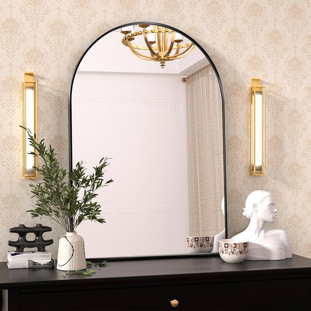 Antok Arch Bathroom Mirror, 24"x36" Wall Mounted Mirrors for Bathroom, Black Vanity Mirror with M... | Amazon (US)