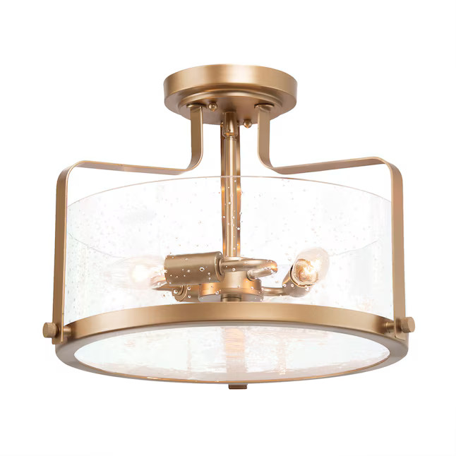 LNC Lucas 3-Light 15-in Matte Gold Led, Semi Flush Mount LightItem #6533473 |Model #V3QANJLWS1386... | Lowe's