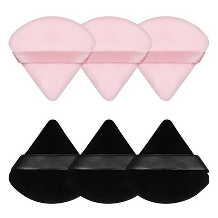 Beautele Cosmetics Soft Powder Puffs Black & Pink 6-Pack High Quality and Durable | Walmart (US)