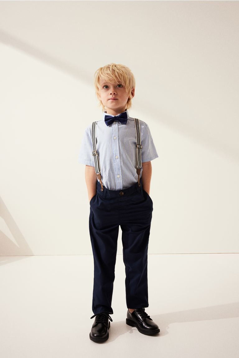 4-piece Cotton Set - Light blue/striped - Kids | H&M US | H&M (US + CA)