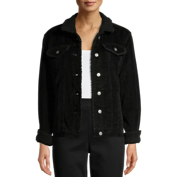 Time And Tru Women's Sherpa Lined Corduroy Jacket | Walmart (US)