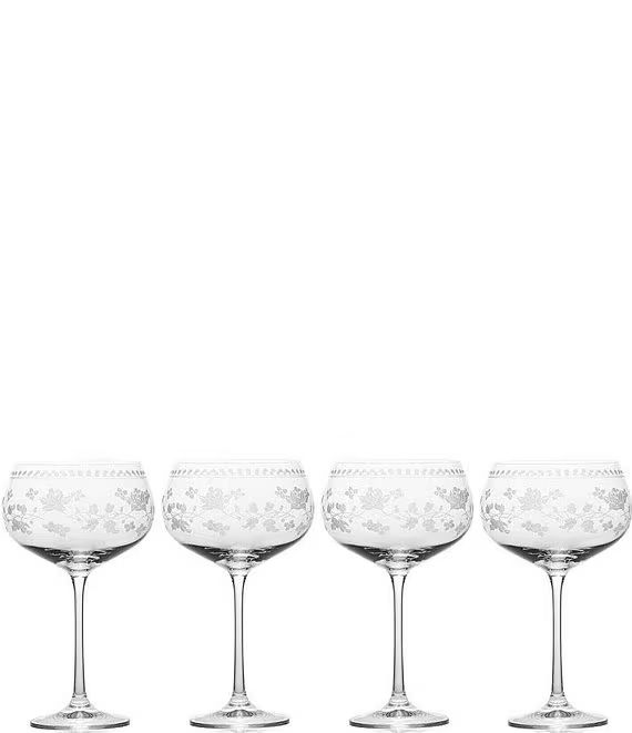 Vintage Floral White Wine Glasses, Set of 4 | Dillard's