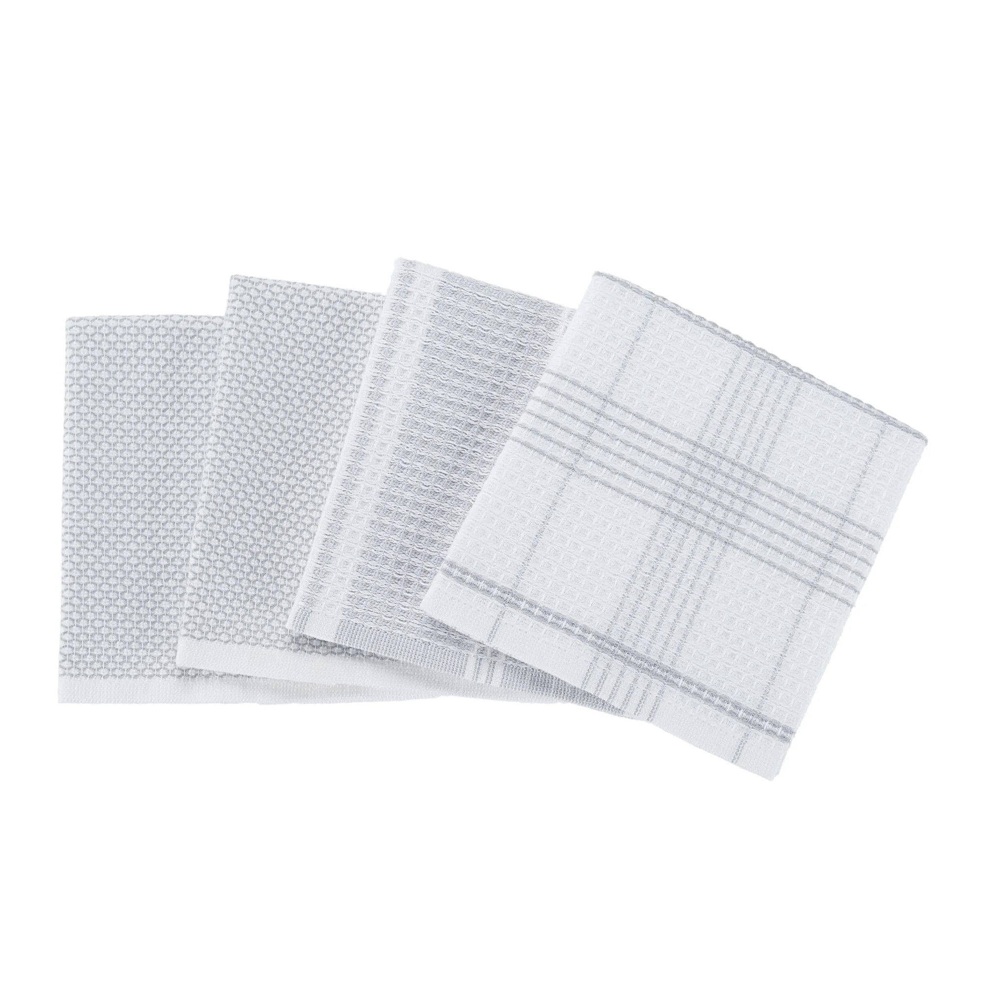 Better Homes & Gardens 4-Piece Oversized Dish Cloth Set, Soft Silver | Walmart (US)