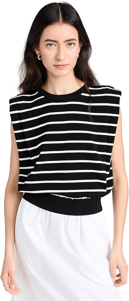 endless rose Women's Stripe Sleeveless Pleated Knit Top | Amazon (US)