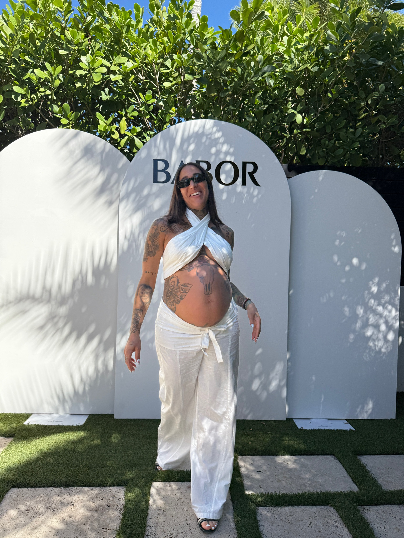 #maternity #pregnancy #pregnant #8monthspregnant #bumpsuit #mom #white #halter 

#LTKBump