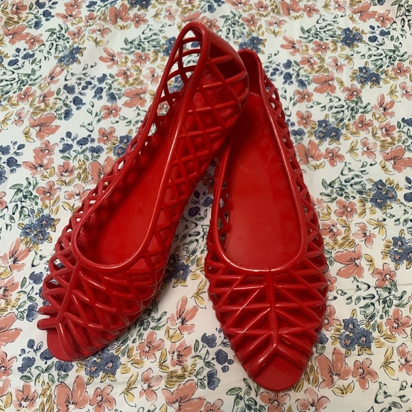 American apparel Los Angeles Apparel lattice PVC jelly sandal open toe flats | Poshmark