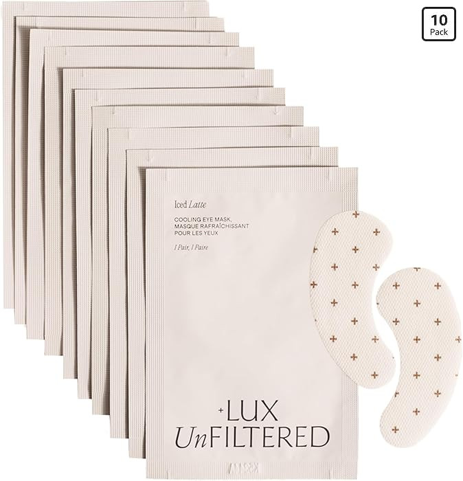 + Lux Unfiltered Iced Latte Cooling Under Eye Patches - Anti-Slip Caffeine Infused Korean Eye Mas... | Amazon (US)