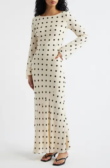 Esra Polka Dot Long Sleeve Maxi Dress | Nordstrom
