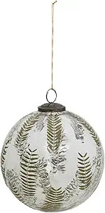 Creative Co-Op Hand-Blown Glass Ball Ornament with Embedded Natural Botanicals | Amazon (US)