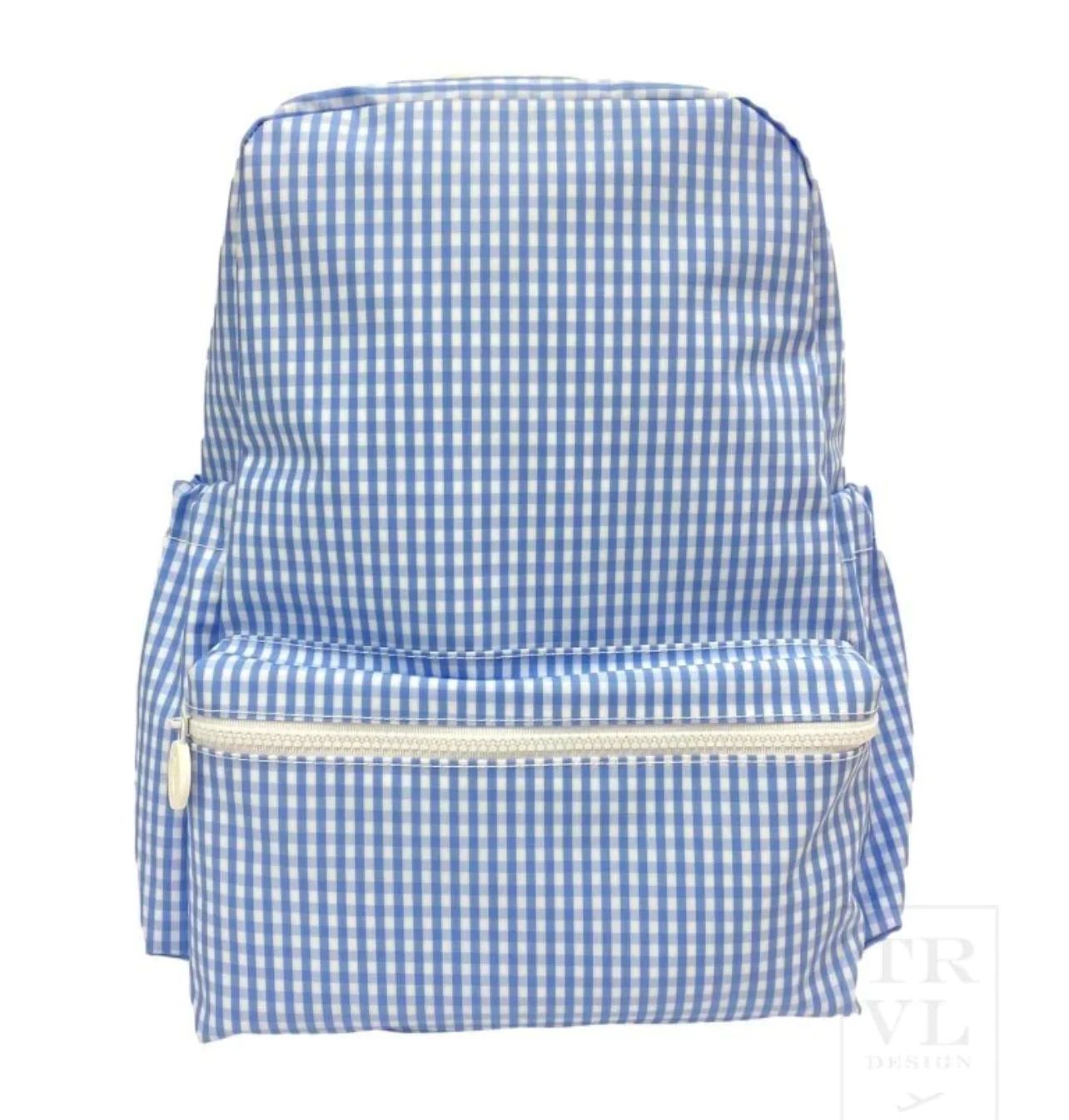 Wipeable Sky Gingham Backpack | Lovely Little Things Boutique