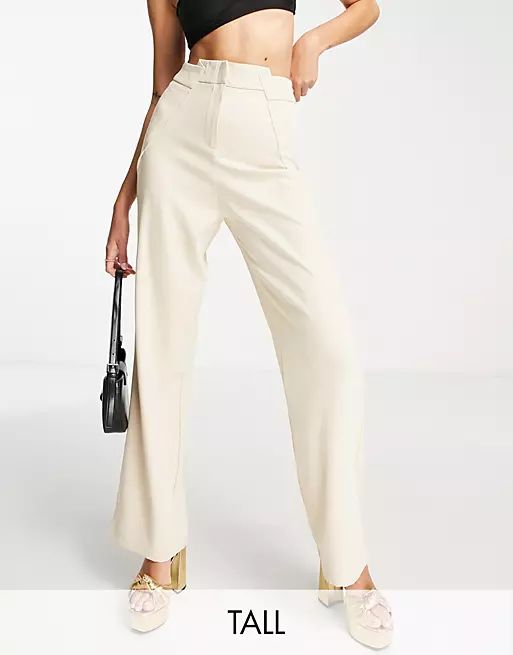 4th & Reckless Tall tailored pants in beige - part of a set | ASOS | ASOS (Global)