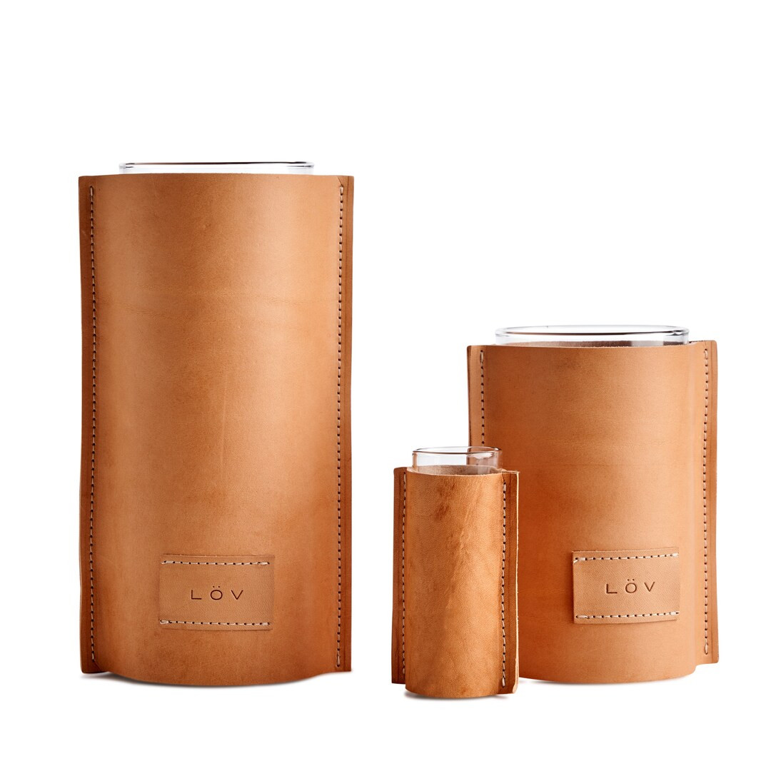 Leather Vase Alska Vase Leather Wrapped Vase - Etsy | Etsy (US)