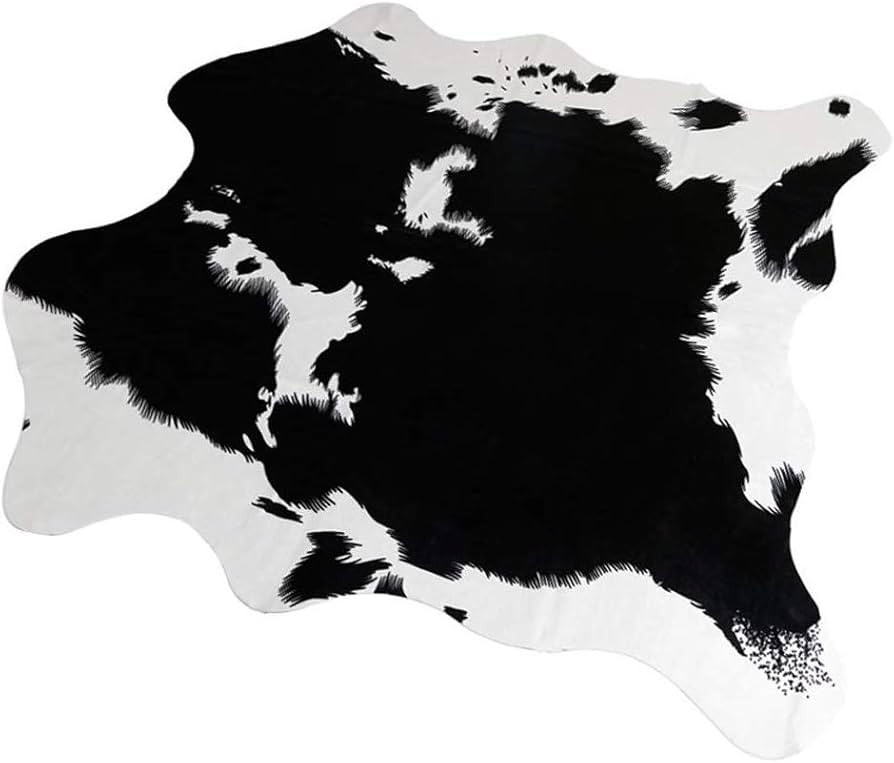 MustMat Cute Cow Print Rug Black and White Faux Cowhide Rugs Animal Printed Area Rug Carpet for H... | Amazon (US)