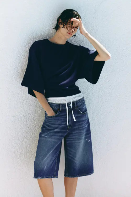 H&M Denim Bermuda Shorts in Denim Blue at Nordstrom, Size 14 | Nordstrom