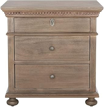 SAFAVIEH Light Brown (Fully Assembled) Couture Home Collection Allisyn 3-Drawer Wood Nightstand | Amazon (US)