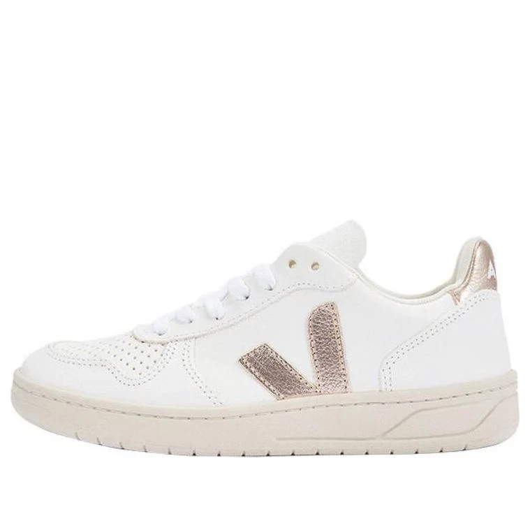 Veja V-10 Chromfree Low-Top Sneakers 'White Gold' VX0502935 | KICKS CREW