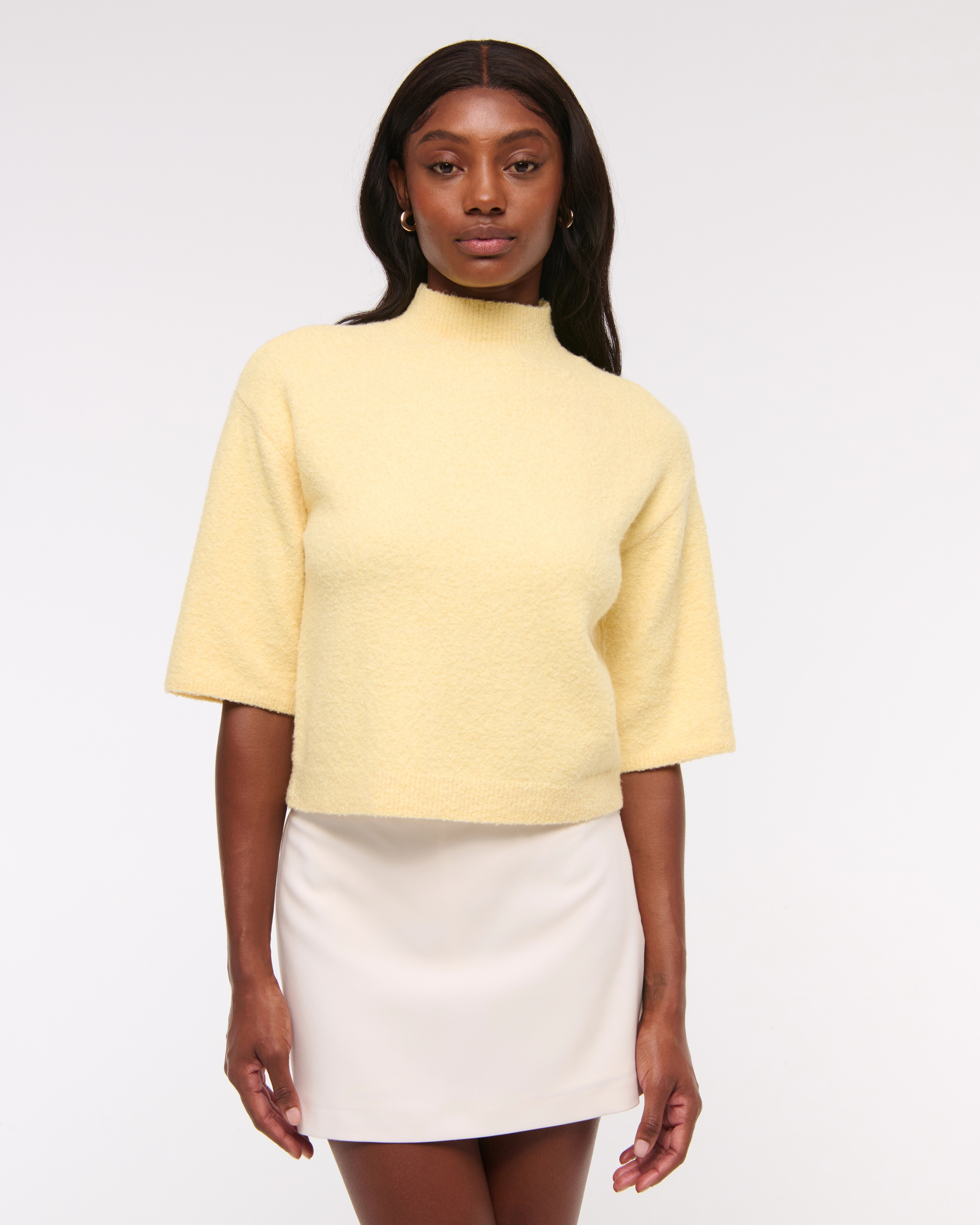 Boucle Mockneck Sweater Tee | Abercrombie & Fitch (US)