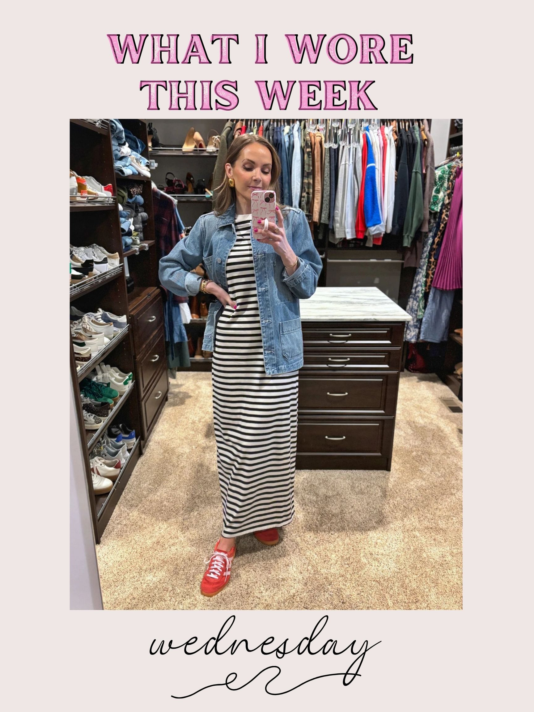 Casual ootd with @target striped dress less than $20 + @quince denim jacket (wearing size small in both) 

#LTKSeasonal #LTKStyleTip #LTKFindsUnder50
