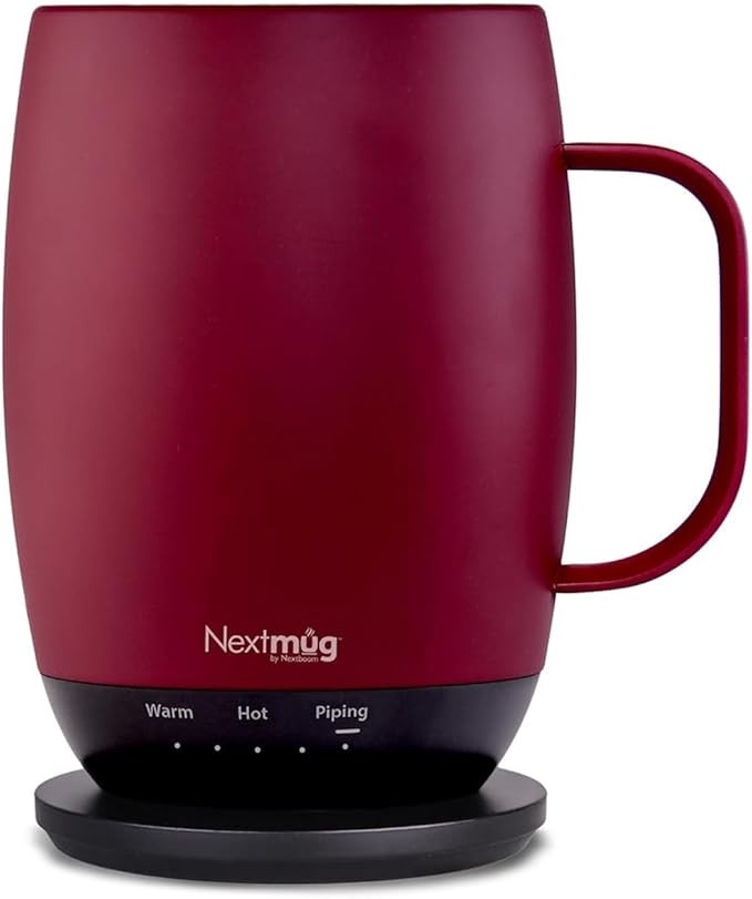 Nextmug Plus - Temperature-Controlled, Self-Heating Coffee Mug (Burgundy - 18 oz.) | Amazon (US)