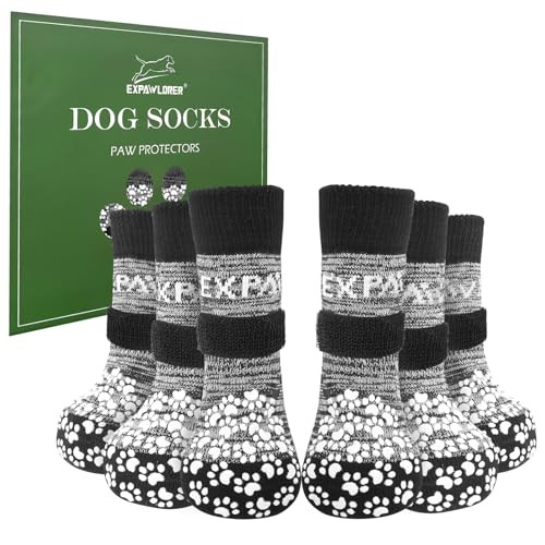EXPAWLORER 6Pcs Anti-Slip Dog Socks to Prevent Licking Paws,Winter Snow Dog Boots & Paw Protector... | Amazon (US)