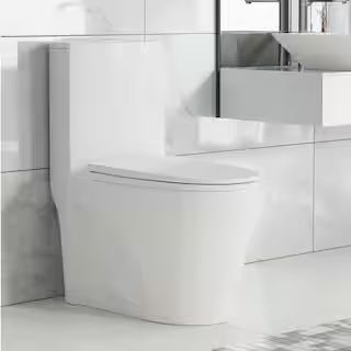 Swiss Madison St. Tropez 1-Piece 1.1/1.6 GPF Dual Flush Elongated Toilet in Glossy White, Seat In... | The Home Depot