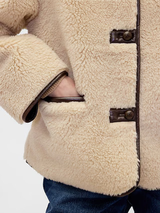 Recycled Sherpa & Vegan Leather-Trim Jacket | Gap (US)