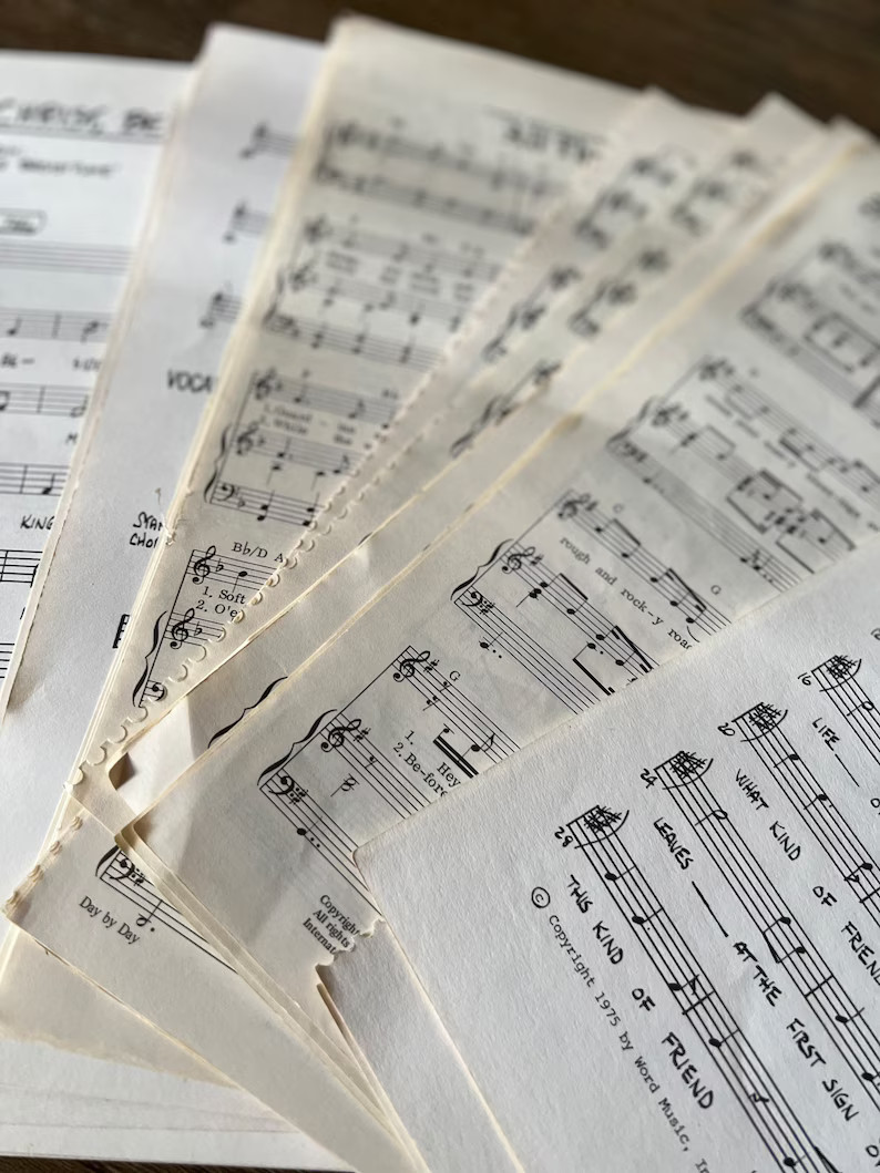 75 Vintage Hymnal Book Pages Bundle Vintage Pages for Scrapbooking Ephemeral Free Shipping - Etsy | Etsy (US)