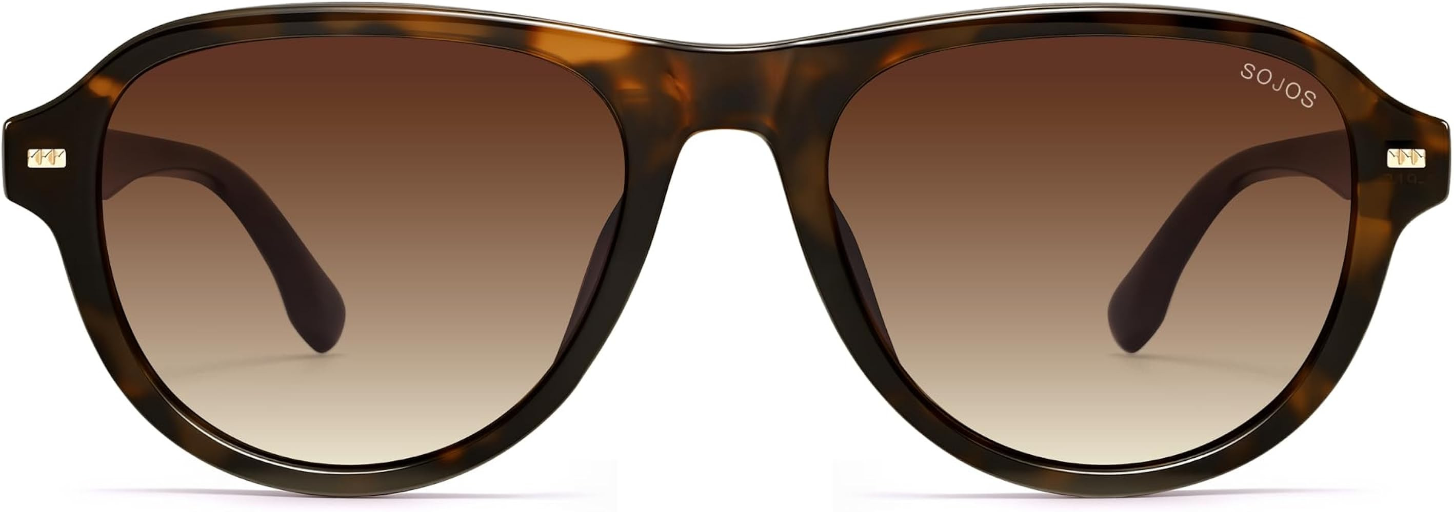 SOJOS Retro Thick Polarized Aviator Sunglasses for Women Men SJ2715 | Amazon (US)